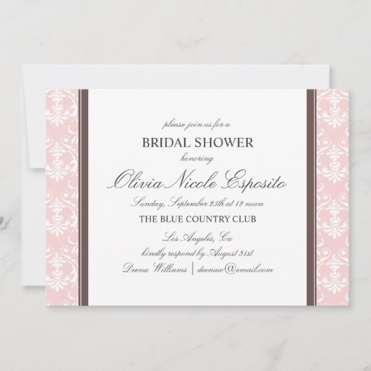 DAMASK | BRIDAL SHOWER INVITATION KAART (Voorkant)