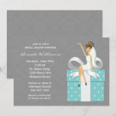 Damask Bridal Shower Invitation Kaart (Voorkant / Achterkant)