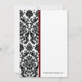 Damask Bridal Shower Invitation Merlot Red Kaart (Achterkant)
