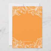  Damask Bridal Shower Invitation Oranje Kaart (Achterkant)