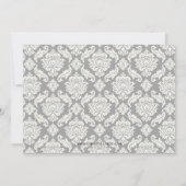 Damask Bride en Groom Wedding Shower Invitation Kaart (Achterkant)