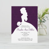 Damask Bride - Vrijgezellenfeest Invitation (Plum) Kaart (Staand voorkant)