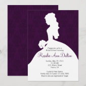 Damask Bride - Vrijgezellenfeest Invitation (Plum) Kaart (Voorkant / Achterkant)