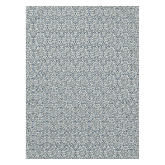 Damask Brocade Flourish op Blue Tafelkleed (Voorkant)