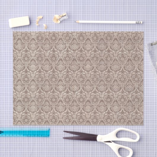 Damask Brown Pattern Tissuepapier (Craft)
