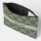 Damask Bruid Stam Bruidsmeisjes Jurk Salie Groen Etui (Open)