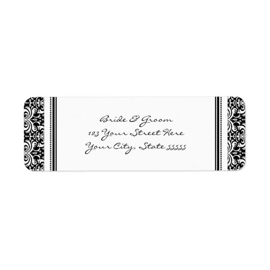 Damask Bruiloft Aangepaste retour adreslabels Etiket (Voorkant)