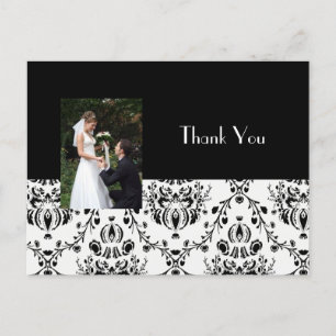 DAMASK BRUILOFT FOTO DANK U BRIEFKAART