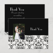 DAMASK BRUILOFT FOTO DANK U BRIEFKAART (Voorkant / Achterkant)