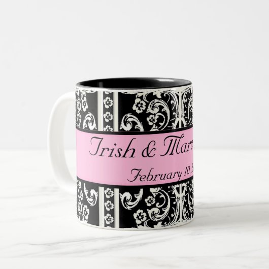 Damask bruiloft mok (Voorkant links)