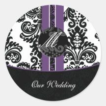 damask Bruiloft Monogram stickers