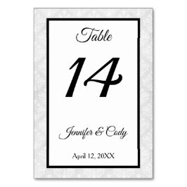 Damask Bruiloft Receptie Tafelnummer Kaart