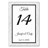 Damask Bruiloft Receptie Tafelnummer Kaart (Achterkant)