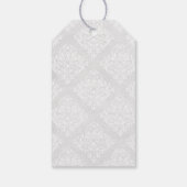 Damask Bruiloft Receptie Tafelnummer Kaart Cadeaulabel (Achterkant)