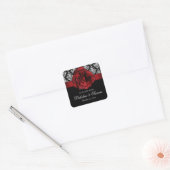 Damask Bruiloft Stickers Red Rose Christmas (Envelop)