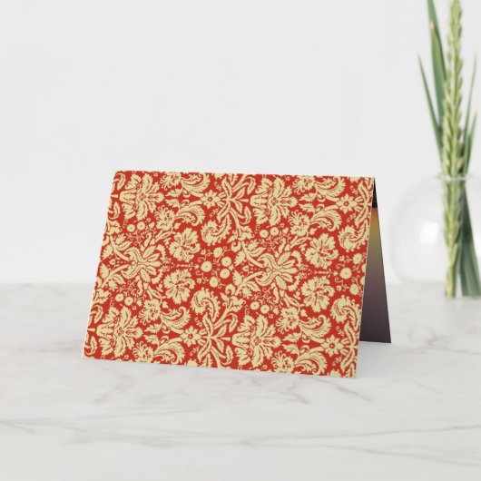 Damask bruiloft uitnodiging rood en zwart (Achterkant)