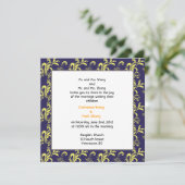 damask bruiloft uitnodiging van ouders (Staand voorkant)