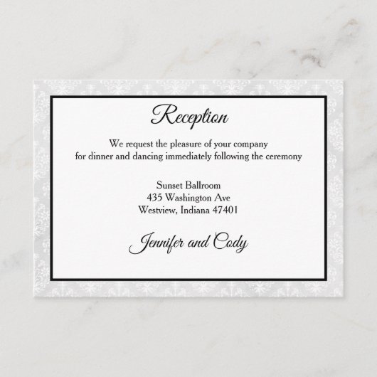 Damask bruiloft uitnodigingsbijlage Kaart (Voorkant)