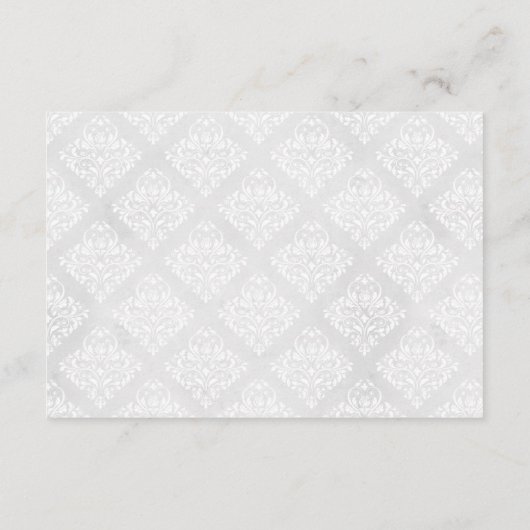 Damask bruiloft uitnodigingsbijlage Kaart (Achterkant)