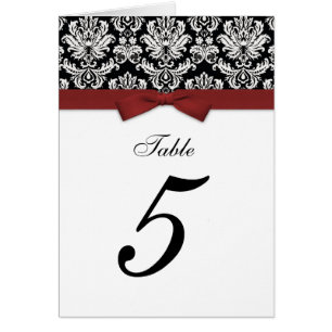 Damask Burgundy Bow Table Seed Number