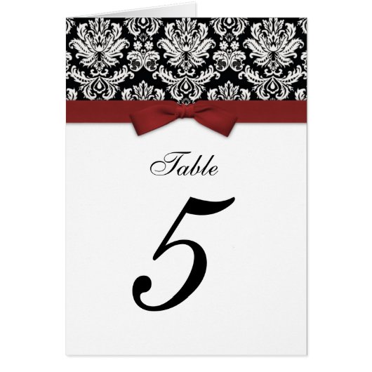 Damask Burgundy Bow Table Seed Number (Voorkant)