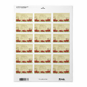 Damask Burgundy Flowering Branch Etiket (Full Sheet)