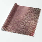 Damask Burgundy Foxier Ivory Gold Royal Cadeaupapier (Uitgerold)