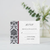 Damask Burgundy Wedding Response Kaart (Staand voorkant)