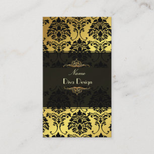 Damask BusinessCard Gold + zwart Visitekaartje
