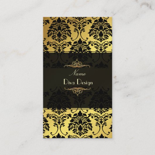 Damask BusinessCard Gold + zwart Visitekaartje (Voorkant)