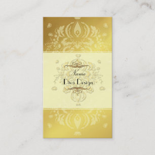 Damask BusinessCard goudkleurig tonaal Visitekaartje