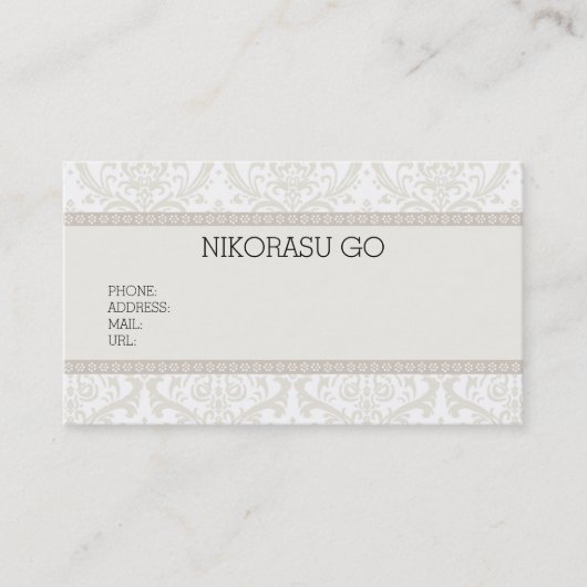 DAMASK BUSINESSCARD VISITEKAARTJE (Voorkant)