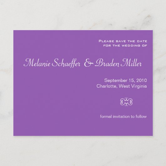 Damask Butterfly Save the Date Uitnodiging (Achterkant)