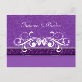 Damask Butterfly Save the Date Uitnodiging (Voorkant)