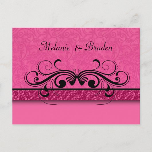 Damask Butterfly Save the Date Uitnodiging (Voorkant)