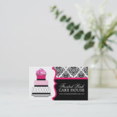 Damask Cake Bakery Visitekaartjes (Staand voorkant)
