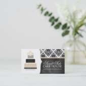 Damask Cake Bakery Visitekaartjes (Staand voorkant)