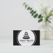 Damask Cake Bakery Visitekaartjes (Staand voorkant)