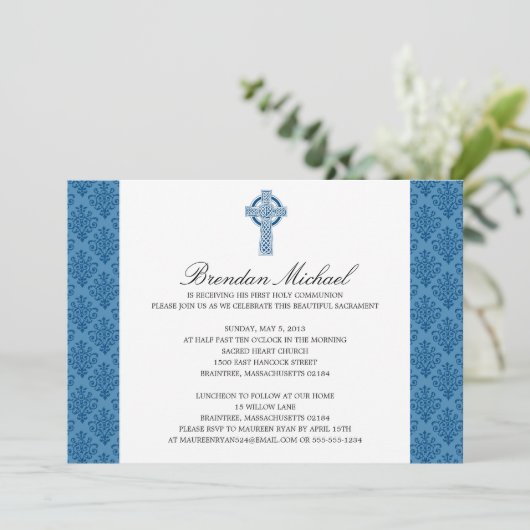 Damask Celtic Cross First Community Kaart (Staand voorkant)