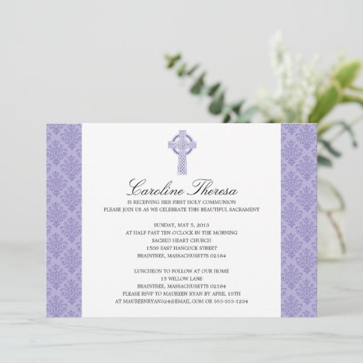 Damask Celtic Cross First Community Kaart (Staand voorkant)