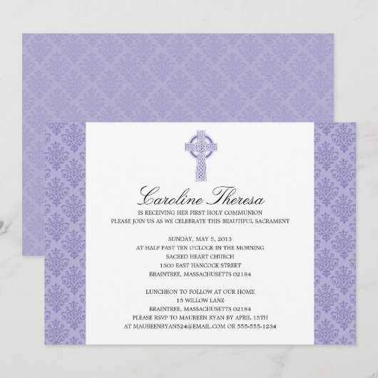 Damask Celtic Cross First Community Kaart (Voorkant / Achterkant)