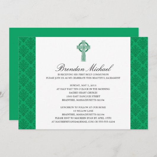 Damask Celtic Cross First Community Kaart (Voorkant / Achterkant)