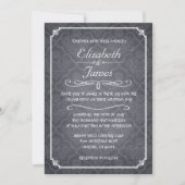 Damask Chalkboard Wedding Invitations Kaart (Voorkant)