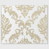 Damask Champagne Gold Royal Glitter like Cadeaupapier (Vlak)