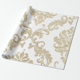 Damask Champagne Gold Royal Glitter like Cadeaupapier