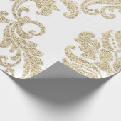 Damask Champagne Gold Royal Glitter like Cadeaupapier (Hoek)