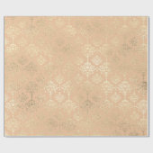 Damask Champagne Gold Royal Metallic Peach Salmon Cadeaupapier (Vlak)
