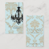 Damask Chandelier 2 Visitekaartje (Mint) (Voorkant / Achterkant)