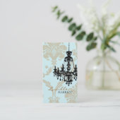 Damask Chandelier 2 Visitekaartje (Mint) (Staand voorkant)