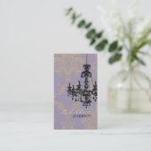 Damask Chandelier 2 Visitekaartje (Paars) (Staand voorkant)